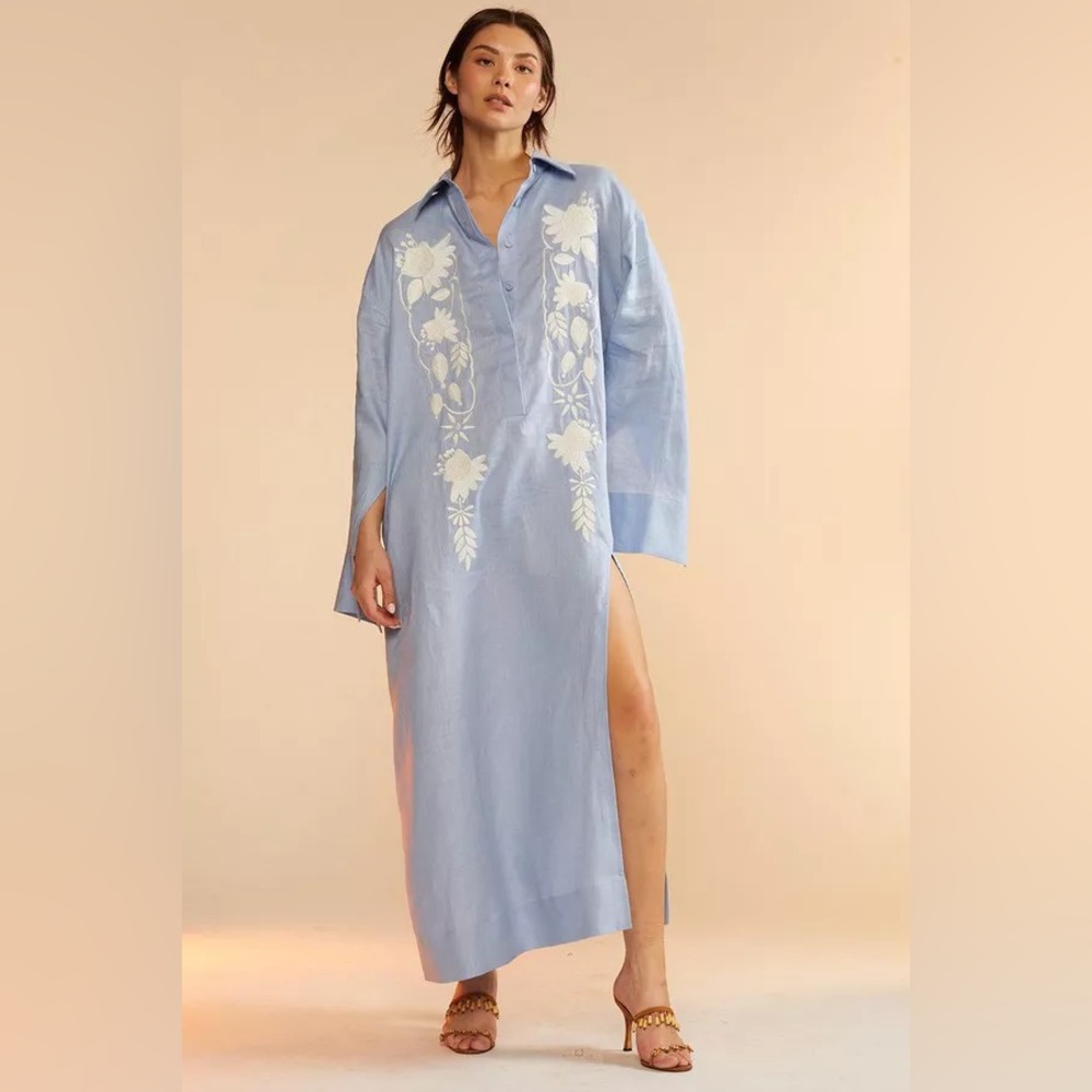 Cynthia Rowley Floral Embroidered Shirt Dress Size S in perfect condition